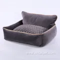 Pet Rectangular Bolster Dog Bed with Pillow Mattress